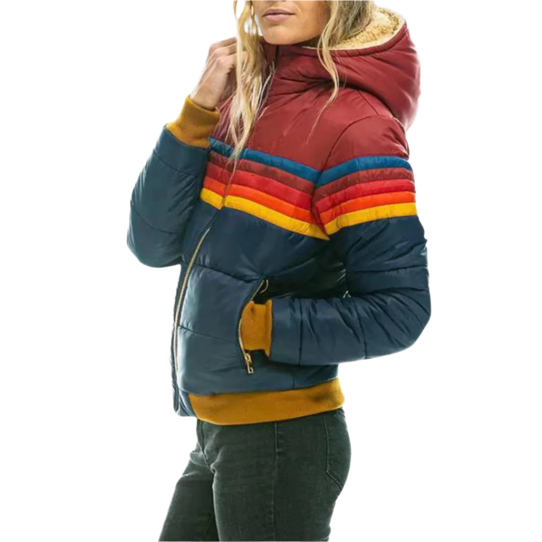 Paige - Rainbow Striped Zip Up Jacket