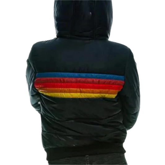 Paige - Rainbow Striped Zip Up Jacket